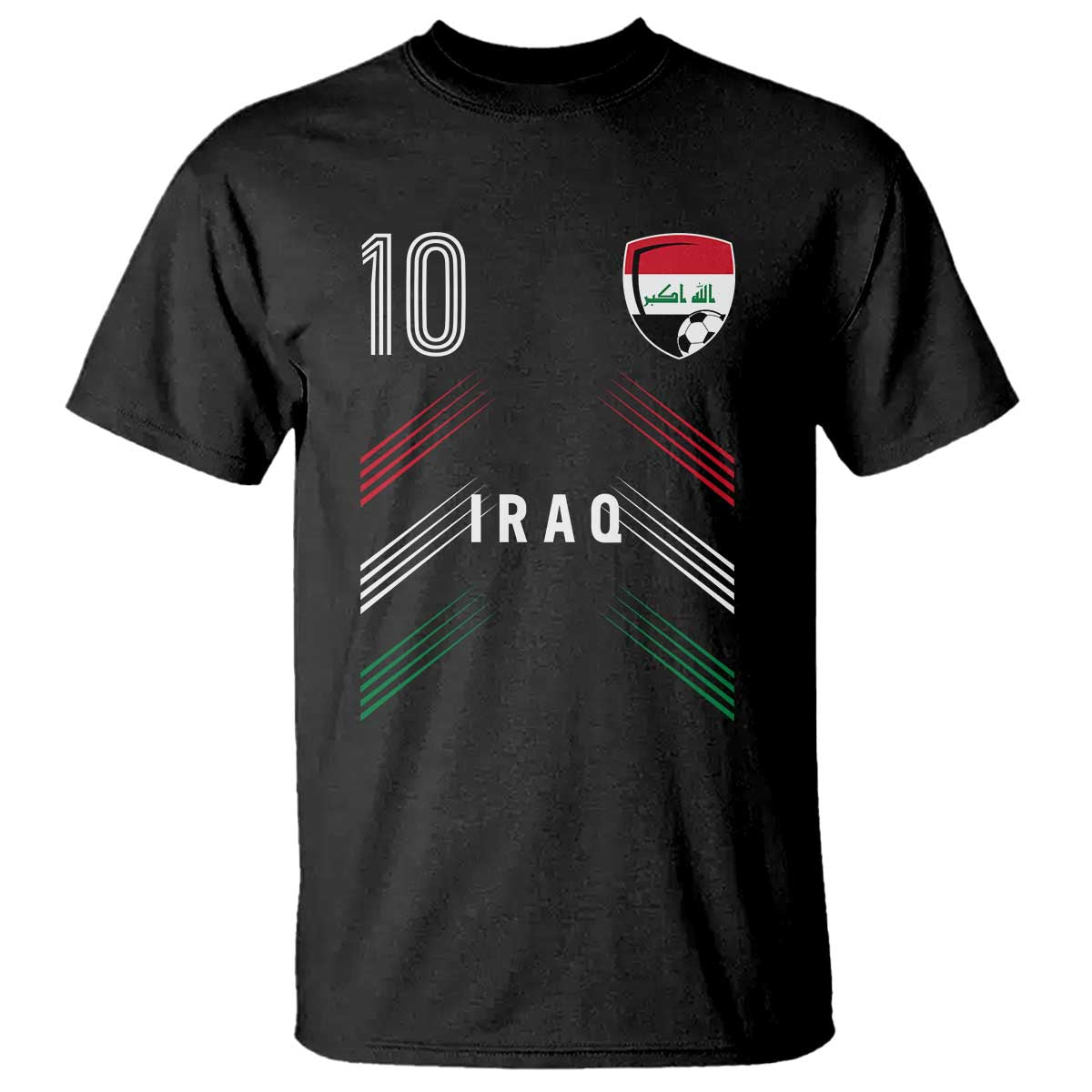 Iraq Soccer Sports Graphic Number 10 Jersey Style T Shirt Proud Iraqi Football Fans Game Day Pride TS02 Black Print Your Wear