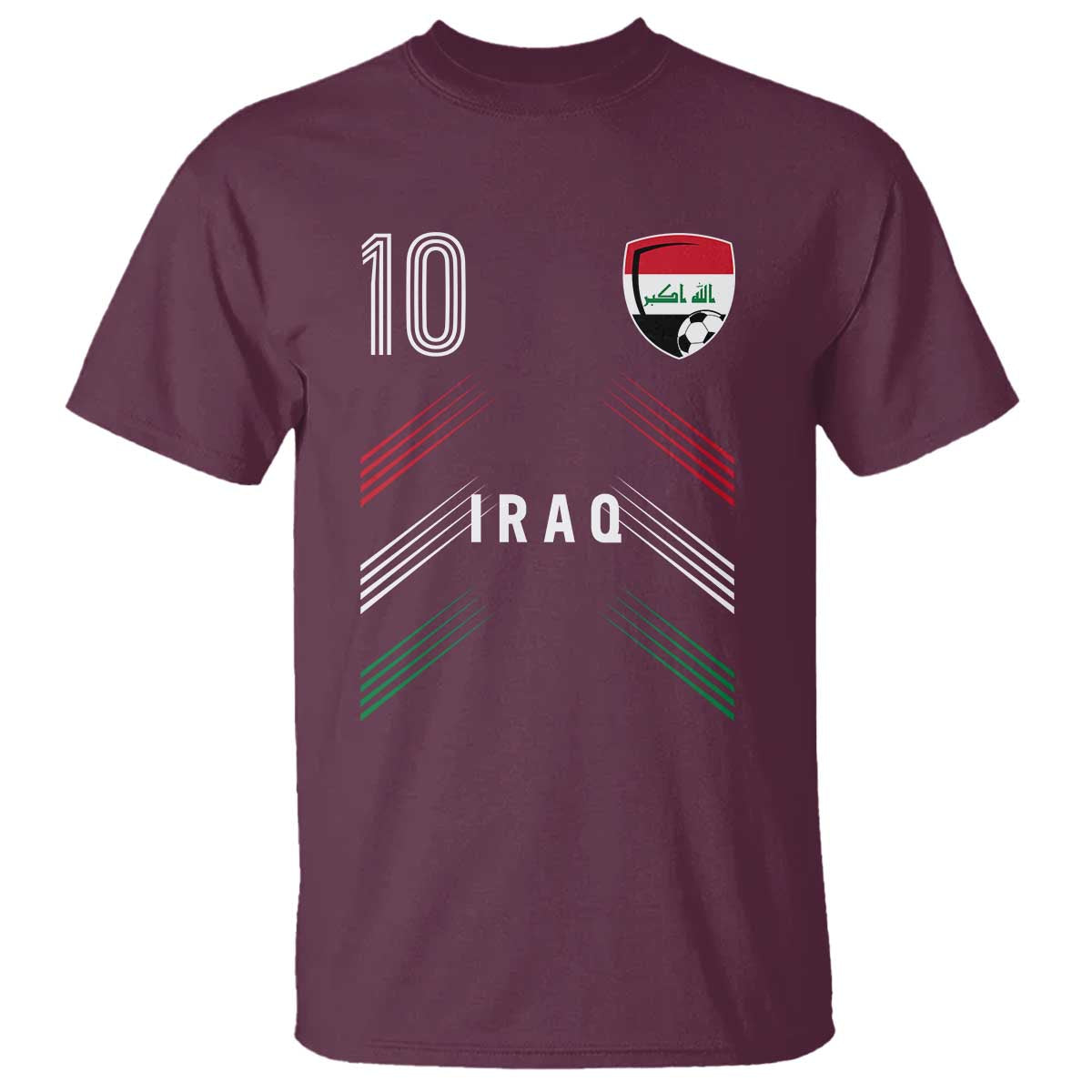 Iraq Soccer Sports Graphic Number 10 Jersey Style T Shirt Proud Iraqi Football Fans Game Day Pride