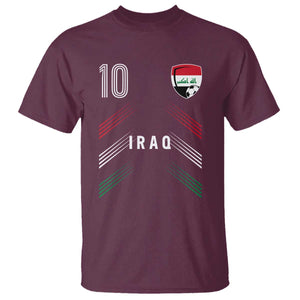 Iraq Soccer Sports Graphic Number 10 Jersey Style T Shirt Proud Iraqi Football Fans Game Day Pride