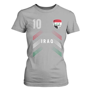Iraq Soccer Sports Graphic Number 10 Jersey Style T Shirt For Women Proud Iraqi Football Fans Game Day Pride