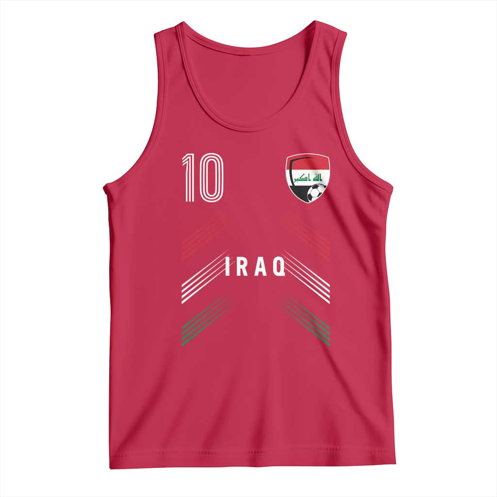 Iraq Soccer Sports Graphic Number 10 Jersey Style Tank Top Proud Iraqi Football Fans Game Day Pride
