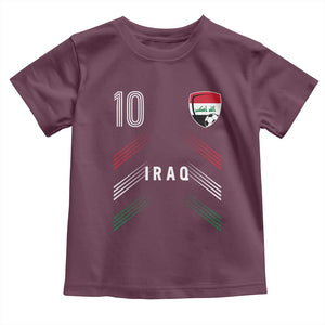 Iraq Soccer Sports Graphic Number 10 Jersey Style Toddler T Shirt Proud Iraqi Football Fans Game Day Pride