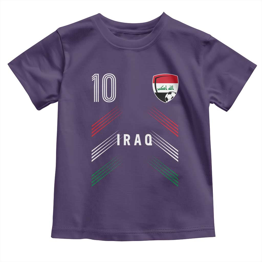 Iraq Soccer Sports Graphic Number 10 Jersey Style Toddler T Shirt Proud Iraqi Football Fans Game Day Pride