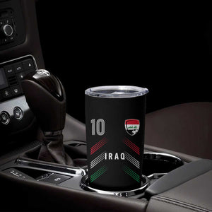 Iraq Soccer Sports Graphic Number 10 Jersey Style Tumbler Cup Proud Iraqi Football Fans Game Day Pride