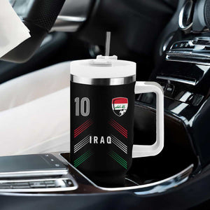 Iraq Soccer Sports Graphic Number 10 Jersey Style Tumbler With Handle Proud Iraqi Football Fans Game Day Pride