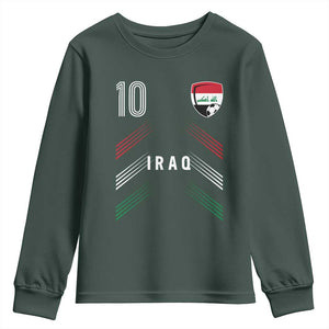 Iraq Soccer Sports Graphic Number 10 Jersey Style Youth Sweatshirt Proud Iraqi Football Fans Game Day Pride