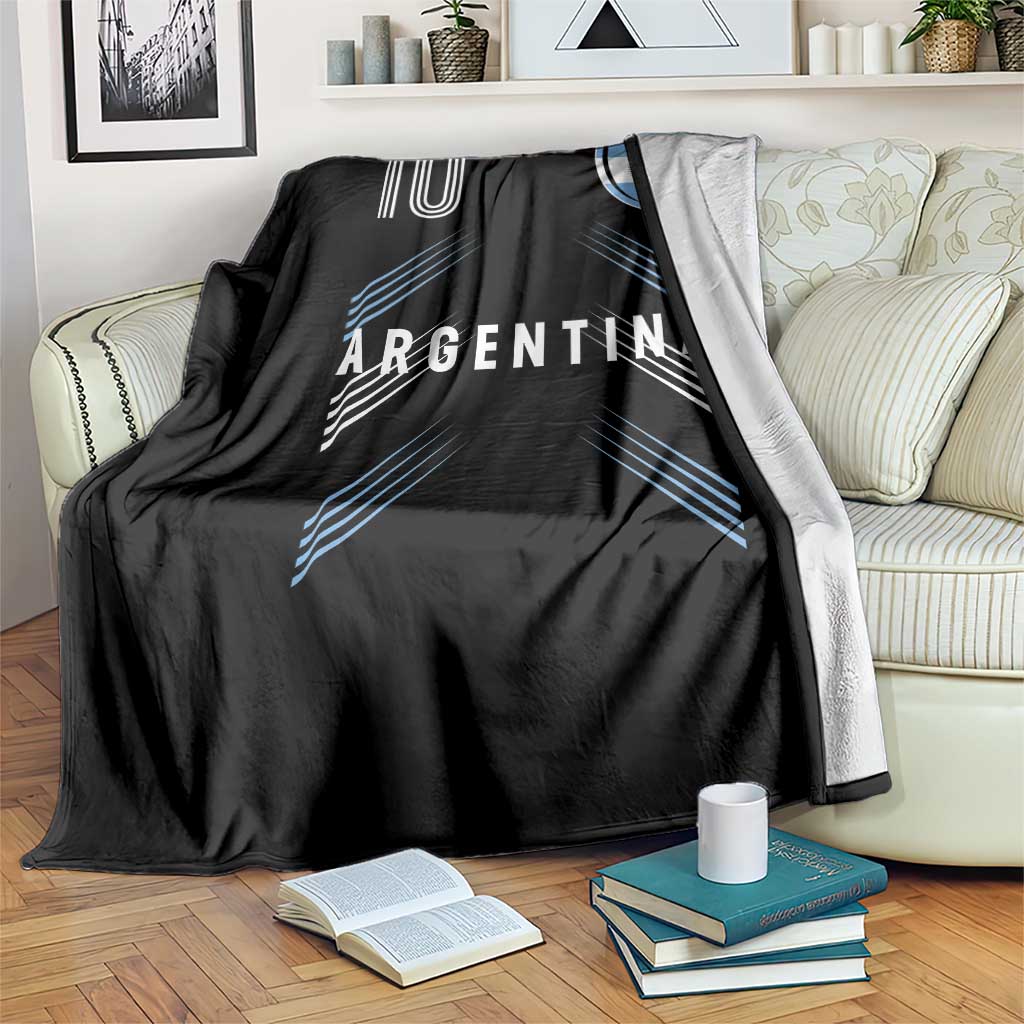 Argentina Soccer Sports Graphic Number 10 Jersey Style Throw Blanket Proud Argentine Football Fans Game Day Pride