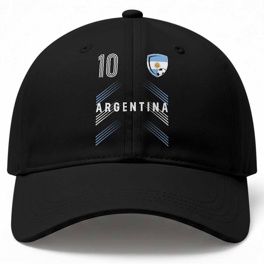 Argentina Soccer Sports Graphic Number 10 Jersey Style Baseball Cap Proud Argentine Football Fans Game Day Pride