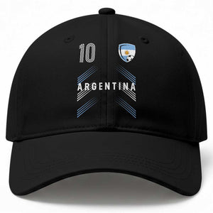 Argentina Soccer Sports Graphic Number 10 Jersey Style Baseball Cap Proud Argentine Football Fans Game Day Pride