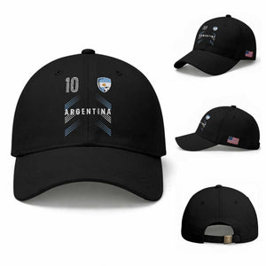 Argentina Soccer Sports Graphic Number 10 Jersey Style Baseball Cap Proud Argentine Football Fans Game Day Pride