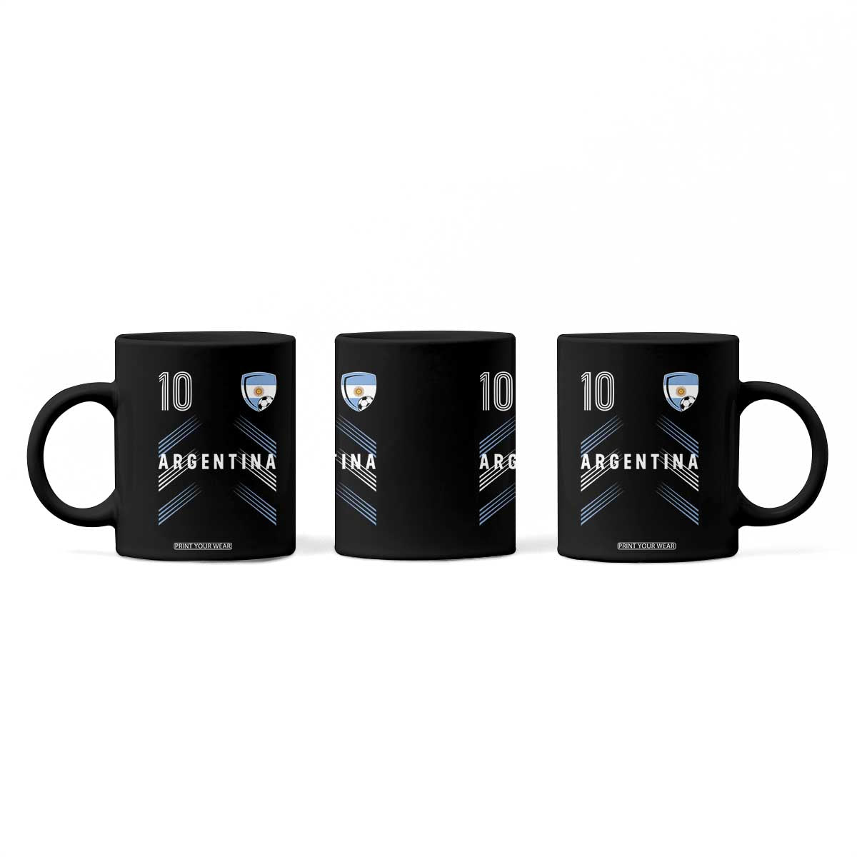 Argentina Soccer Sports Graphic Number 10 Jersey Style Coffee Mug Proud Argentine Football Fans Game Day Pride