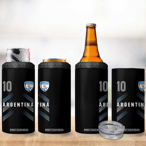 Argentina Soccer Sports Graphic Number 10 Jersey Style 4 in 1 Can Cooler Tumbler Proud Argentine Football Fans Game Day Pride