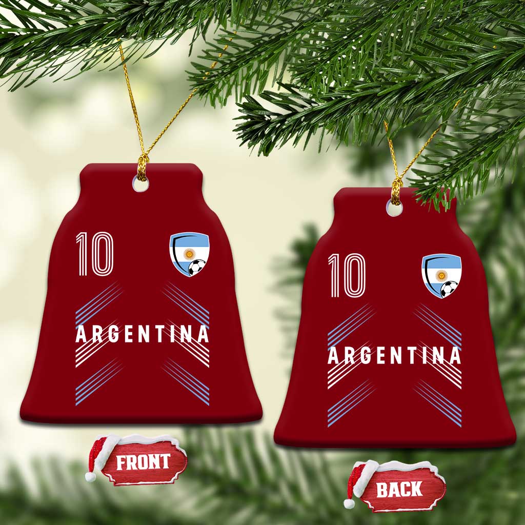 Argentina Soccer Sports Graphic Number 10 Jersey Style Ceramic Ornament Proud Argentine Football Fans Game Day Pride