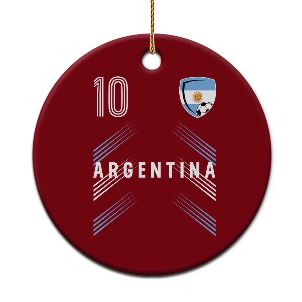 Argentina Soccer Sports Graphic Number 10 Jersey Style Ceramic Ornament Proud Argentine Football Fans Game Day Pride