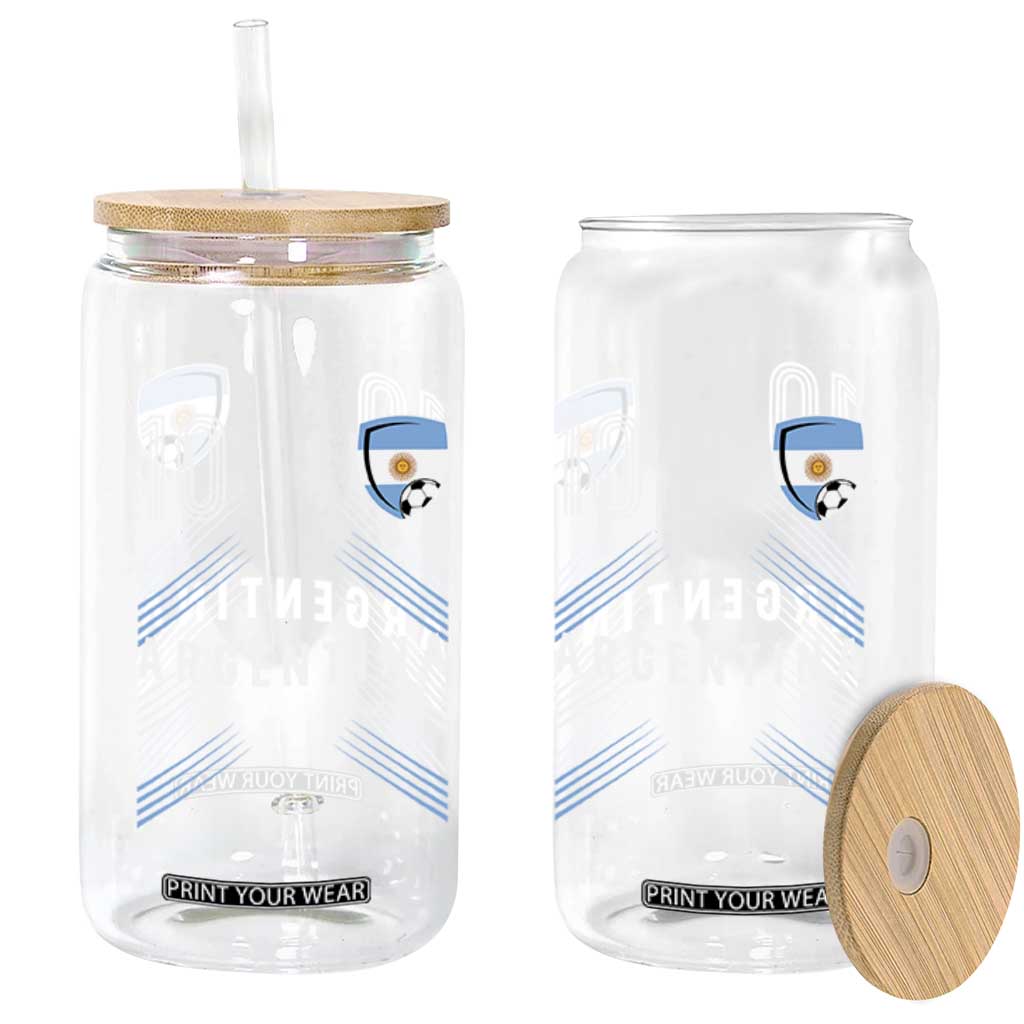 Argentina Soccer Sports Graphic Number 10 Jersey Style Glass Can Proud Argentine Football Fans Game Day Pride