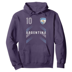 Argentina Soccer Sports Graphic Number 10 Jersey Style Hoodie Proud Argentine Football Fans Game Day Pride