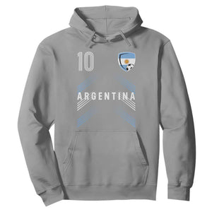 Argentina Soccer Sports Graphic Number 10 Jersey Style Hoodie Proud Argentine Football Fans Game Day Pride