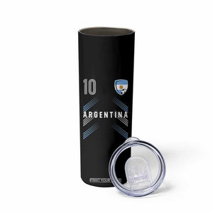 Argentina Soccer Sports Graphic Number 10 Jersey Style Skinny Tumbler Proud Argentine Football Fans Game Day Pride
