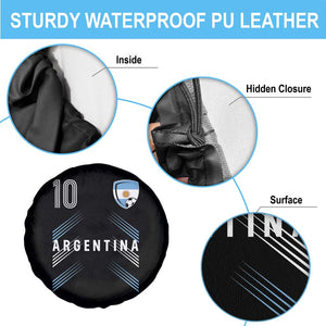 Argentina Soccer Sports Graphic Number 10 Jersey Style Spare Tire Cover Proud Argentine Football Fans Game Day Pride