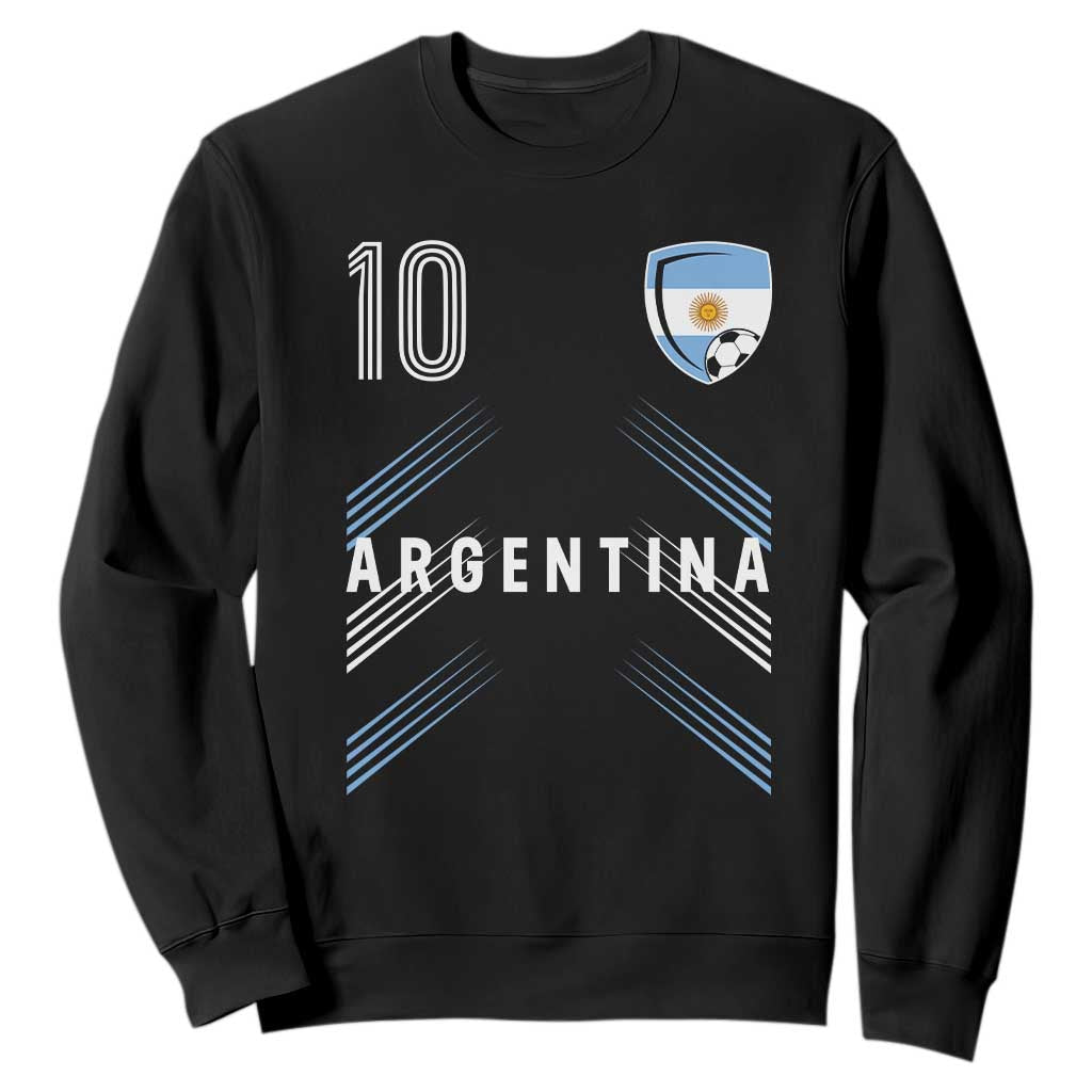 Argentina Soccer Sports Graphic Number 10 Jersey Style Sweatshirt Proud Argentine Football Fans Game Day Pride