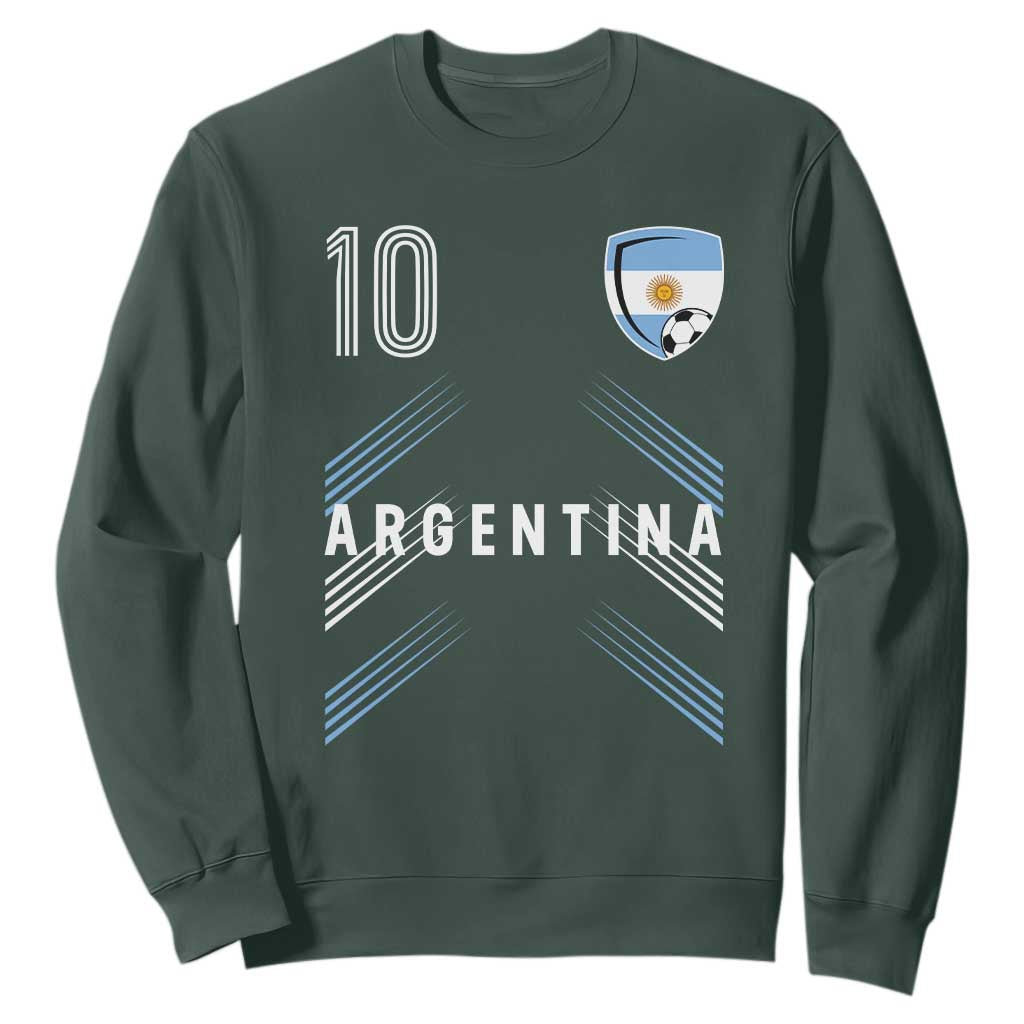 Argentina Soccer Sports Graphic Number 10 Jersey Style Sweatshirt Proud Argentine Football Fans Game Day Pride