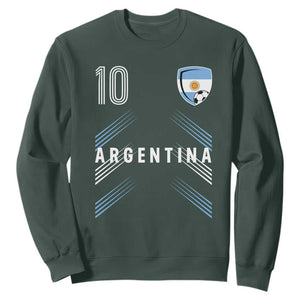 Argentina Soccer Sports Graphic Number 10 Jersey Style Sweatshirt Proud Argentine Football Fans Game Day Pride