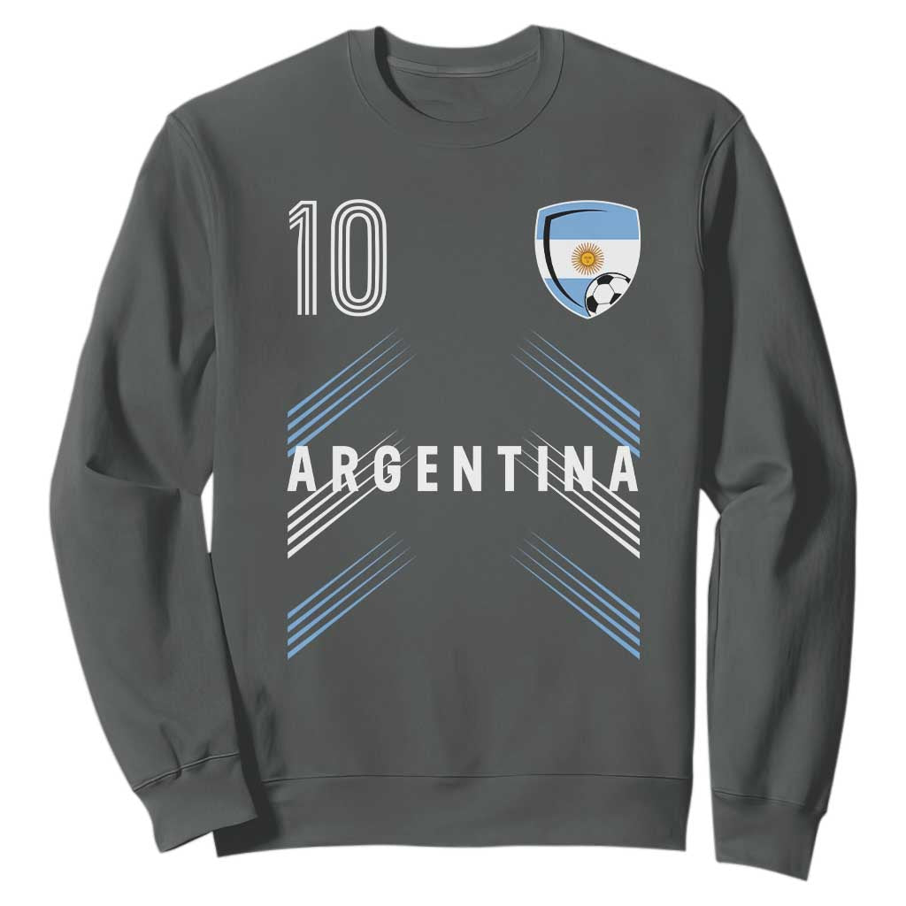 Argentina Soccer Sports Graphic Number 10 Jersey Style Sweatshirt Proud Argentine Football Fans Game Day Pride