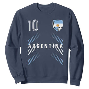 Argentina Soccer Sports Graphic Number 10 Jersey Style Sweatshirt Proud Argentine Football Fans Game Day Pride