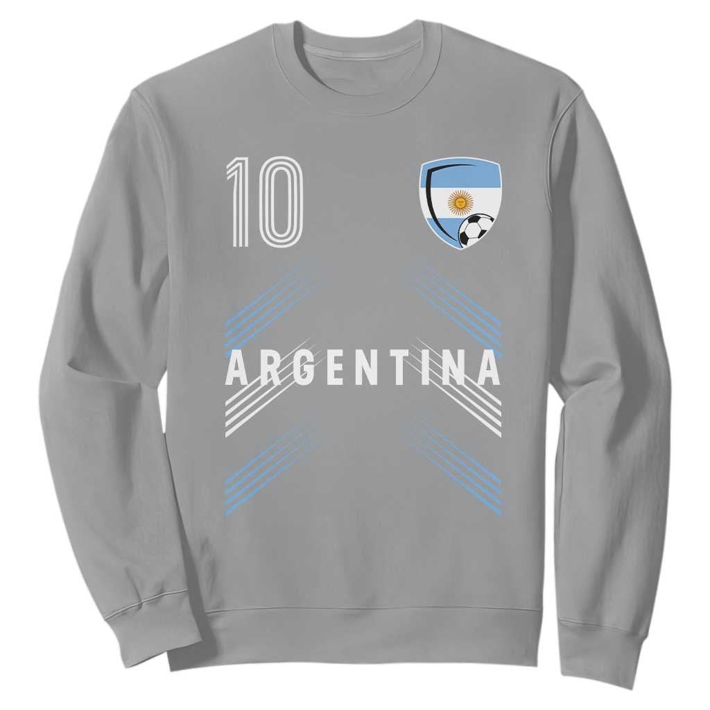 Argentina Soccer Sports Graphic Number 10 Jersey Style Sweatshirt Proud Argentine Football Fans Game Day Pride