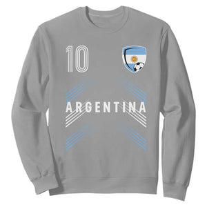 Argentina Soccer Sports Graphic Number 10 Jersey Style Sweatshirt Proud Argentine Football Fans Game Day Pride