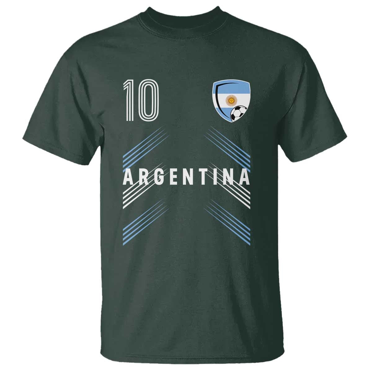 Argentina Soccer Sports Graphic Number 10 Jersey Style T Shirt Proud Argentine Football Fans Game Day Pride