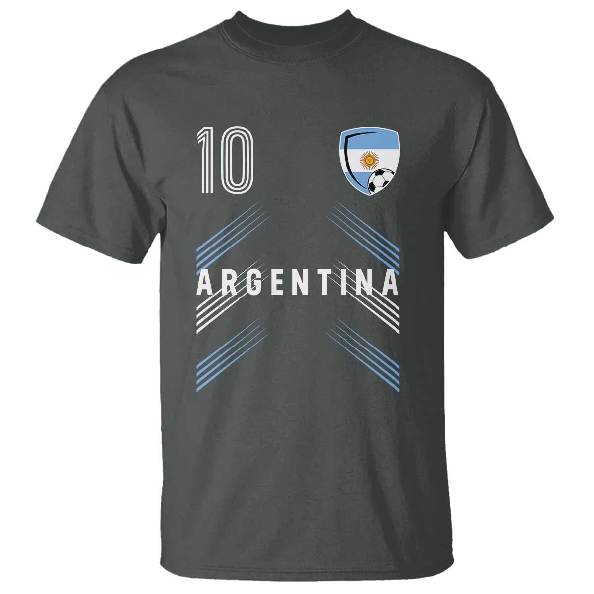 Argentina Soccer Sports Graphic Number 10 Jersey Style T Shirt Proud Argentine Football Fans Game Day Pride
