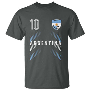 Argentina Soccer Sports Graphic Number 10 Jersey Style T Shirt Proud Argentine Football Fans Game Day Pride