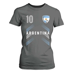 Argentina Soccer Sports Graphic Number 10 Jersey Style T Shirt For Women Proud Argentine Football Fans Game Day Pride