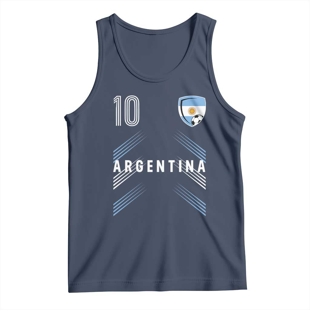 Argentina Soccer Sports Graphic Number 10 Jersey Style Tank Top Proud Argentine Football Fans Game Day Pride