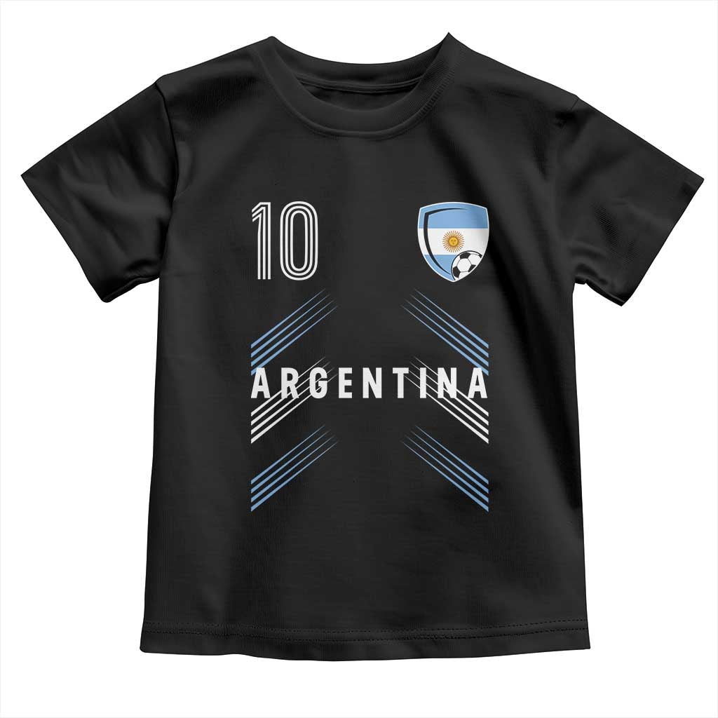 Argentina Soccer Sports Graphic Number 10 Jersey Style Toddler T Shirt Proud Argentine Football Fans Game Day Pride
