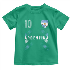 Argentina Soccer Sports Graphic Number 10 Jersey Style Toddler T Shirt Proud Argentine Football Fans Game Day Pride