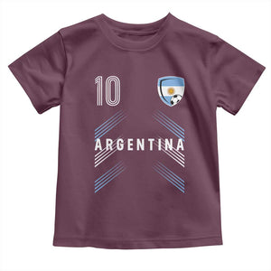 Argentina Soccer Sports Graphic Number 10 Jersey Style Toddler T Shirt Proud Argentine Football Fans Game Day Pride