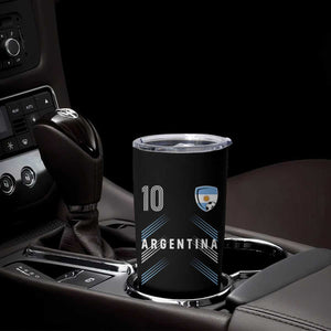 Argentina Soccer Sports Graphic Number 10 Jersey Style Tumbler Cup Proud Argentine Football Fans Game Day Pride