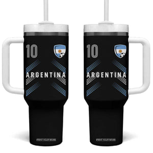 Argentina Soccer Sports Graphic Number 10 Jersey Style Tumbler With Handle Proud Argentine Football Fans Game Day Pride