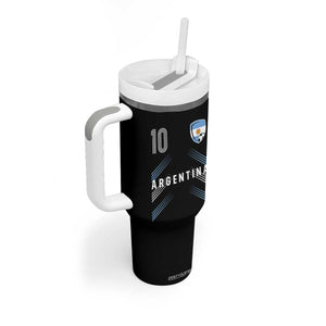 Argentina Soccer Sports Graphic Number 10 Jersey Style Tumbler With Handle Proud Argentine Football Fans Game Day Pride