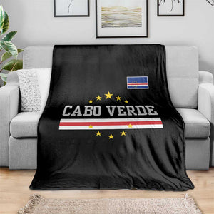 Cabo Verde Athletic Varsity Style Throw Blanket Cape Verde Flag Stars National Pride