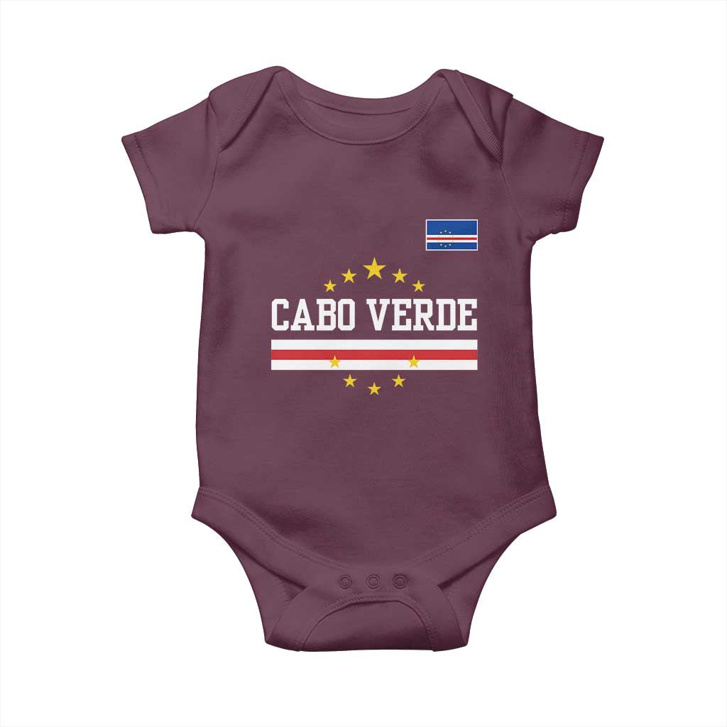 Cabo Verde Athletic Varsity Style Baby Onesie Cape Verde Flag Stars National Pride