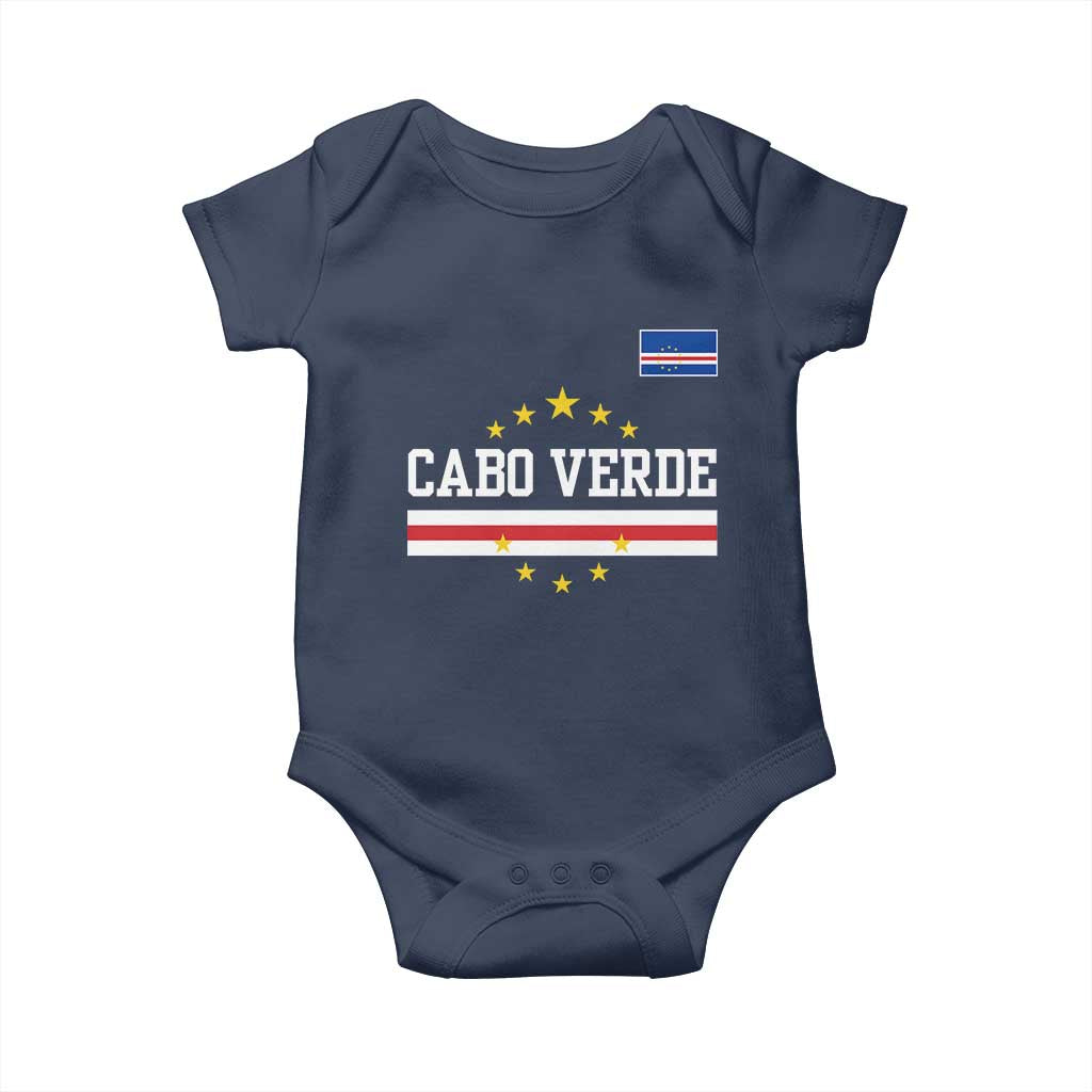Cabo Verde Athletic Varsity Style Baby Onesie Cape Verde Flag Stars National Pride