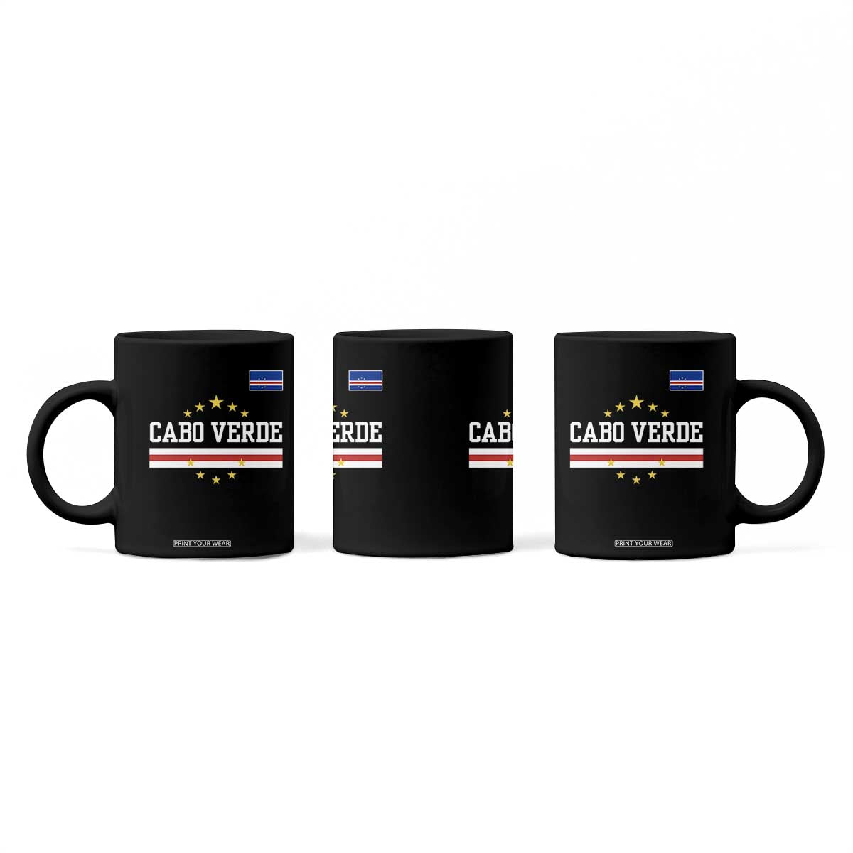 Cabo Verde Athletic Varsity Style Coffee Mug Cape Verde Flag Stars National Pride