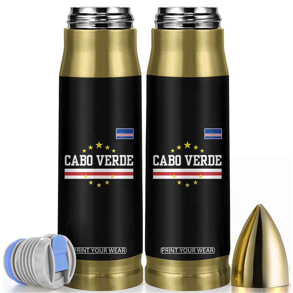 Cabo Verde Athletic Varsity Style Bullet Tumbler Cape Verde Flag Stars National Pride