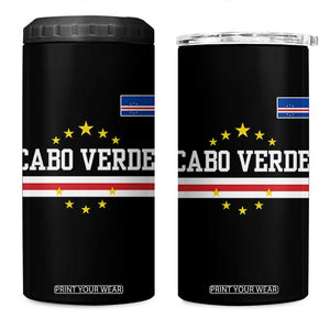 Cabo Verde Athletic Varsity Style 4 in 1 Can Cooler Tumbler Cape Verde Flag Stars National Pride