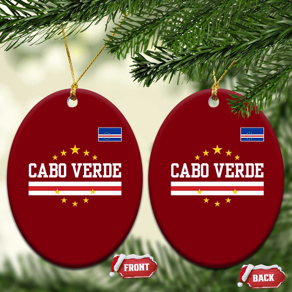 Cabo Verde Athletic Varsity Style Ceramic Ornament Cape Verde Flag Stars National Pride