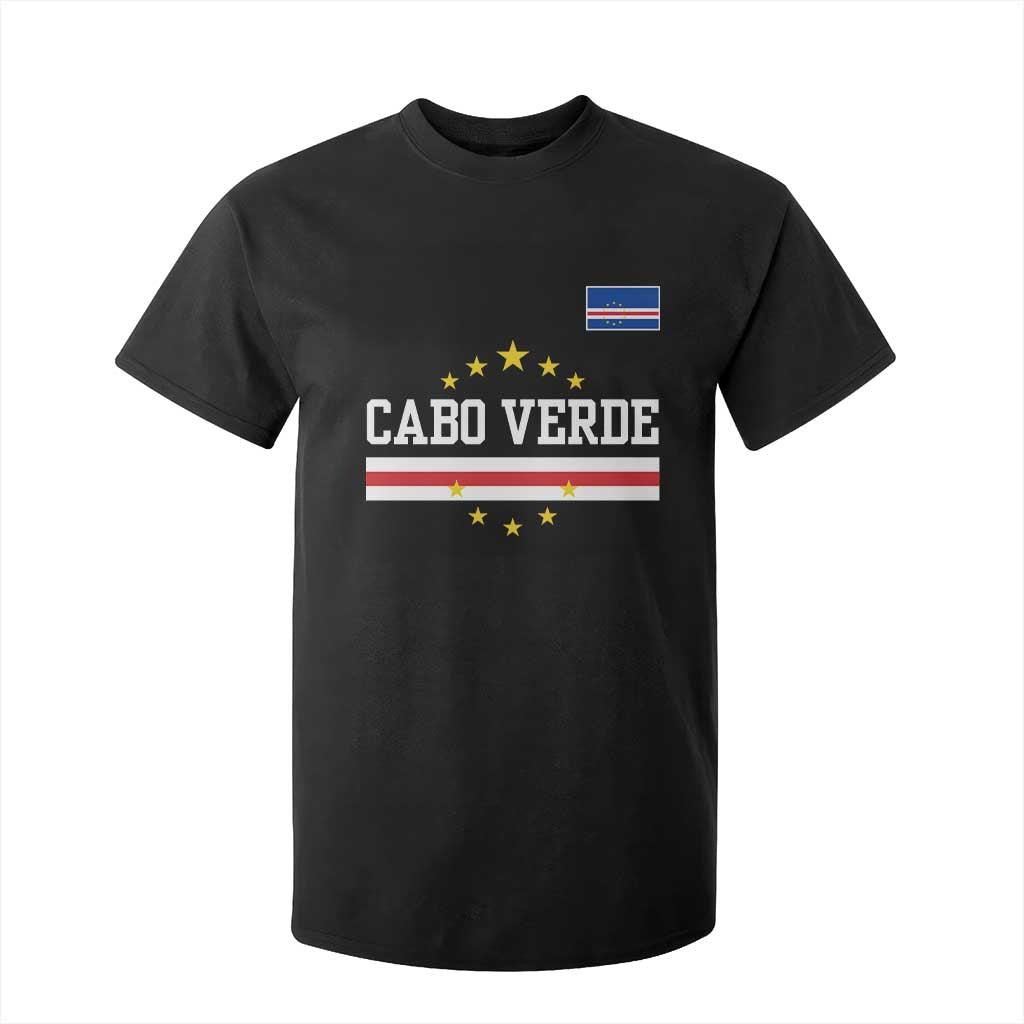 Cabo Verde Athletic Varsity Style T Shirt For Kid Cape Verde Flag Stars National Pride TS02 Black Print Your Wear