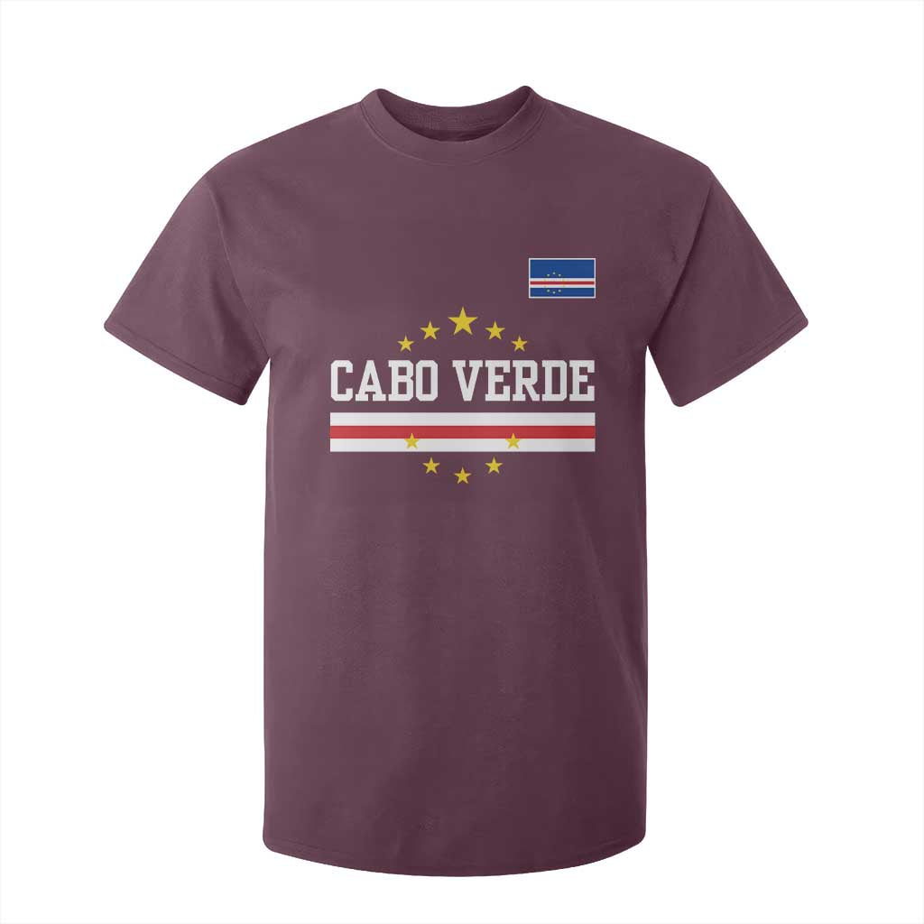 Cabo Verde Athletic Varsity Style T Shirt For Kid Cape Verde Flag Stars National Pride